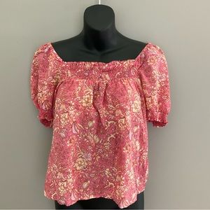 J.Crew, size XS, pink floral top, EUC